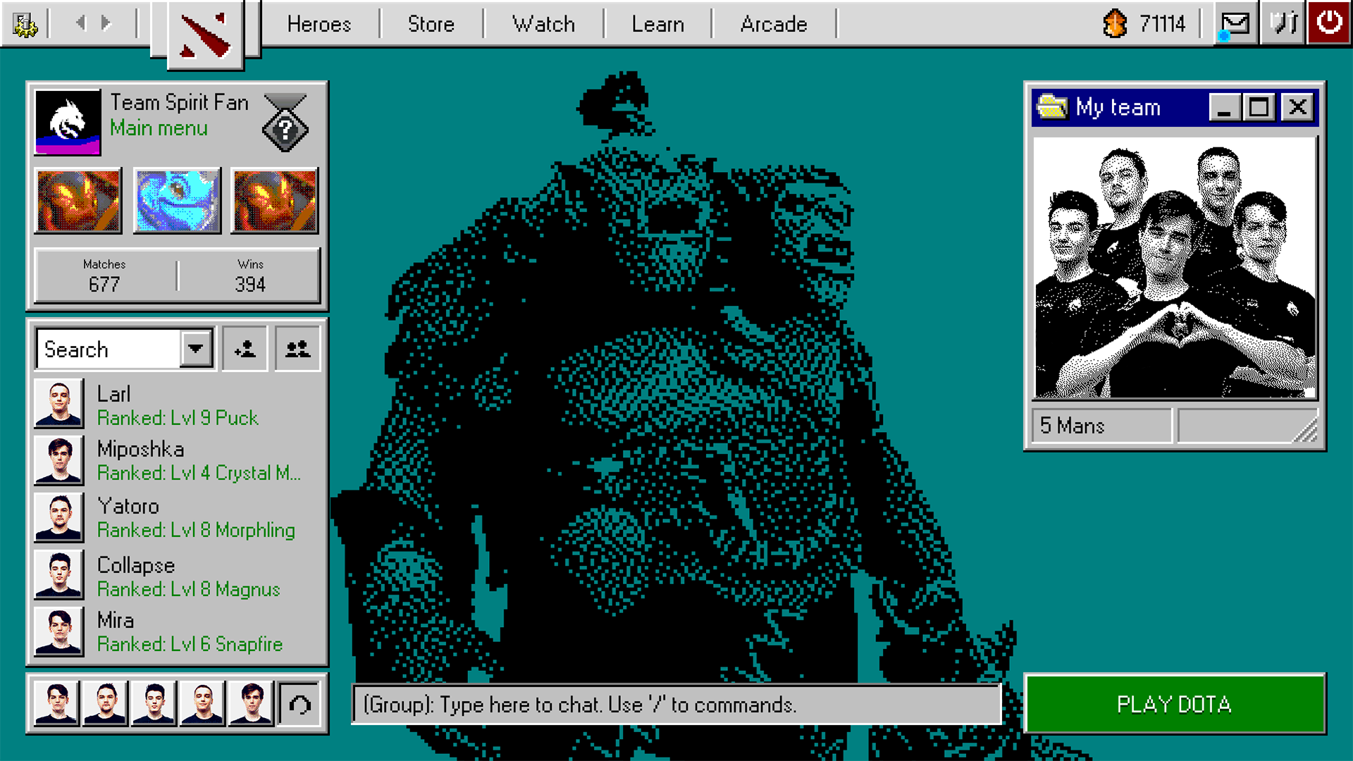 Обои команды Team Spirit: 10 сезон, 1 вариант