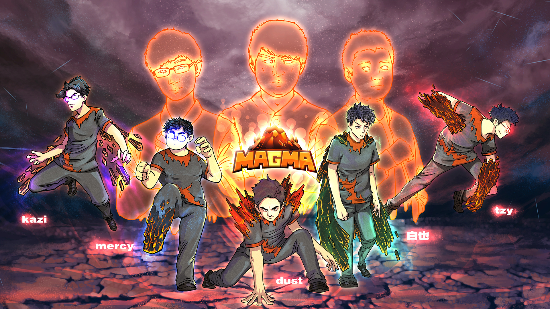 Обои команды Team Magma: 5 сезон, 2 вариант