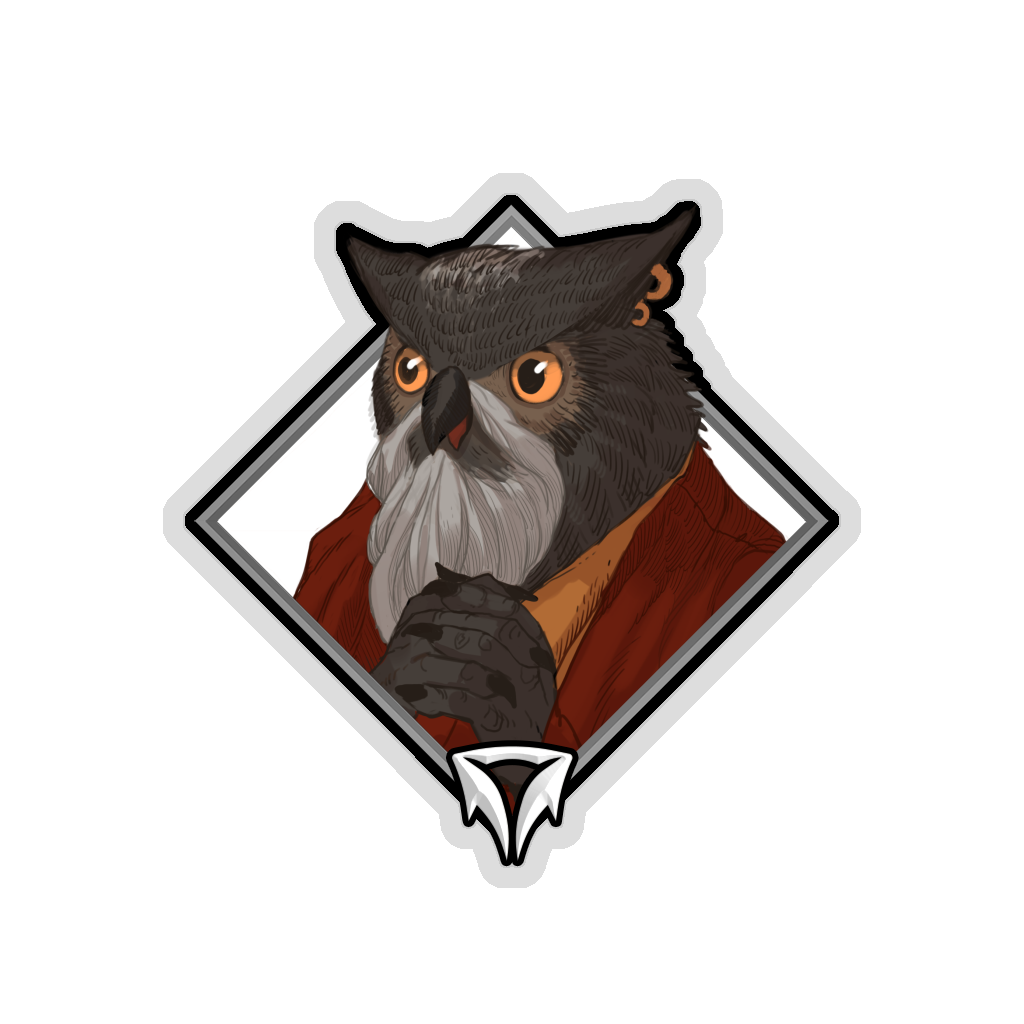 Pegatina de la Caída de la Corona - Tresbarbas el Ermitaño